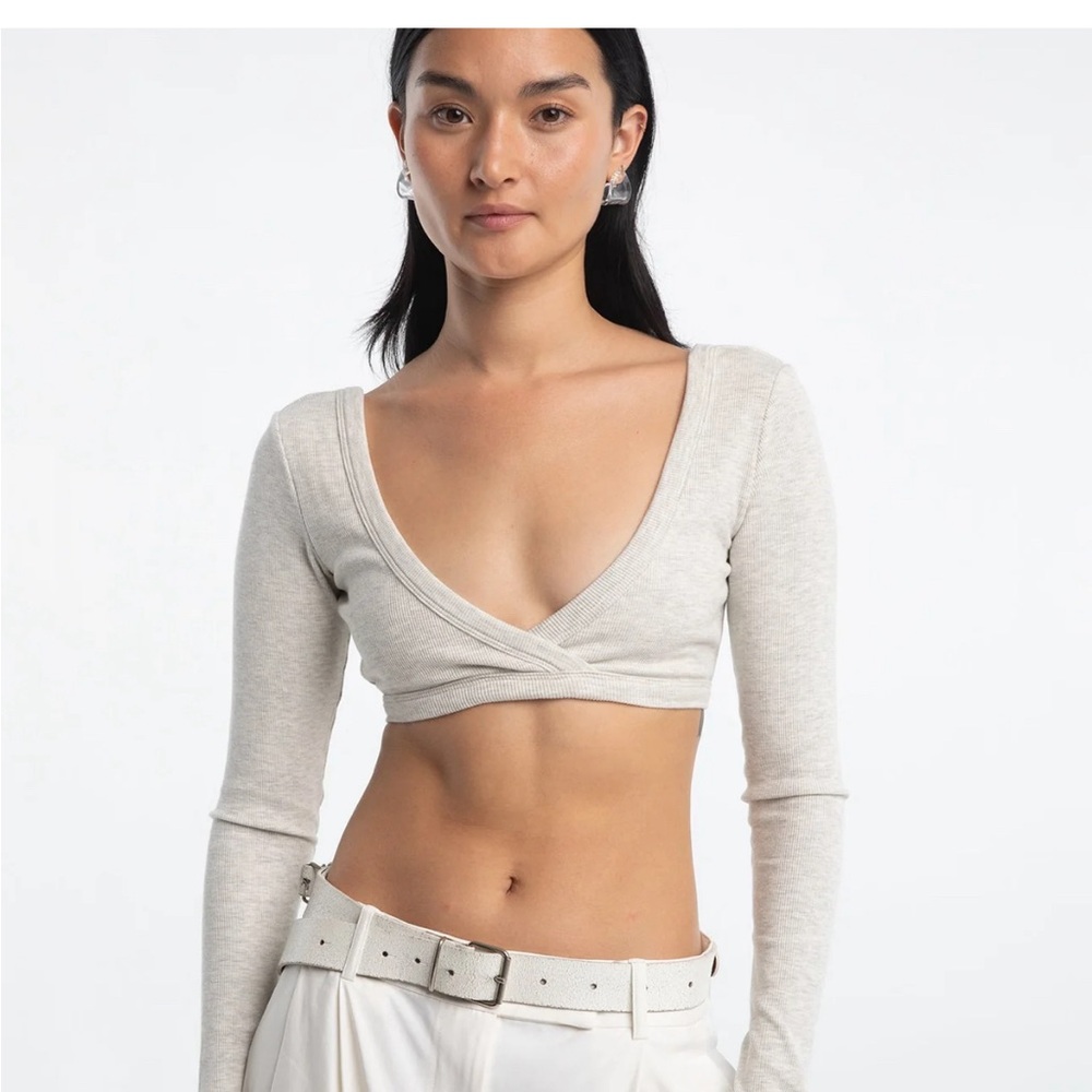 The Line by K Hinata Bra Top light heather grey XS EUC extra small women’s
